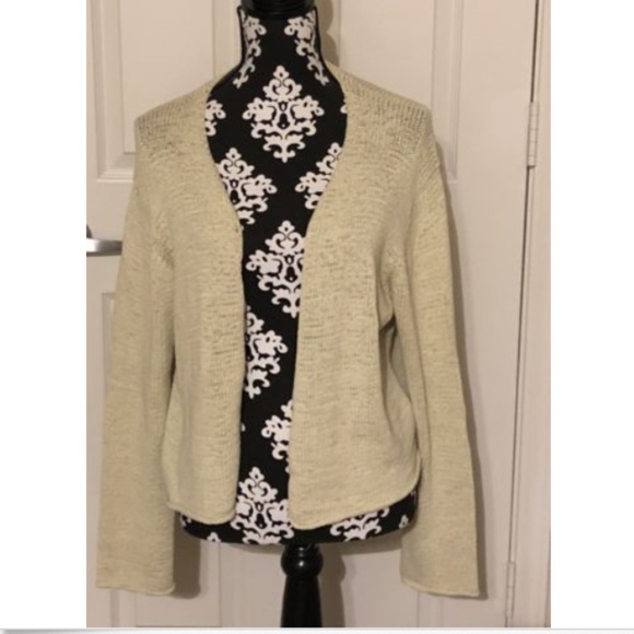 Eileen Fisher open front cropped cardigan - Picture 1 of 5